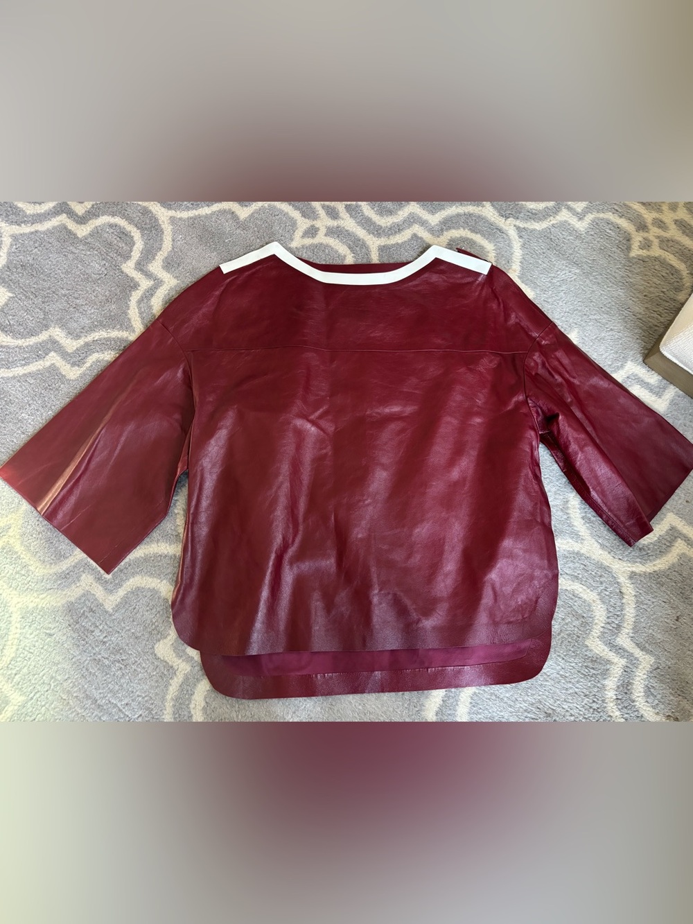 Tod’s Red Leather Size Small Top with White Trim